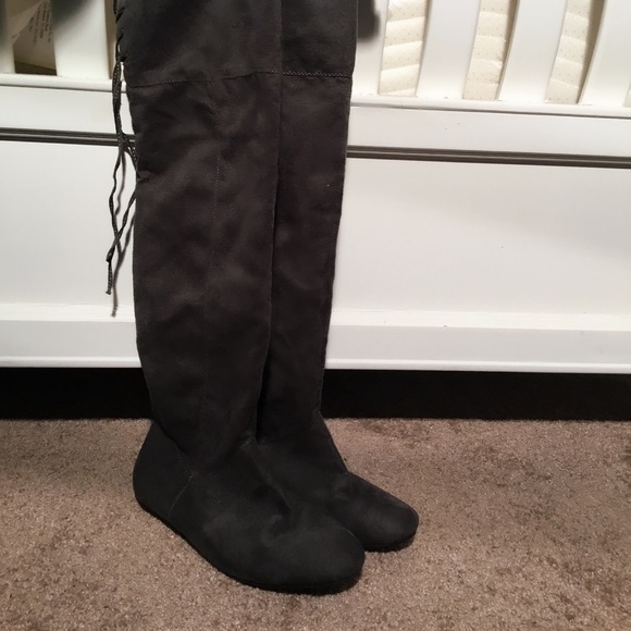 Shoes - Grey over the knee boots